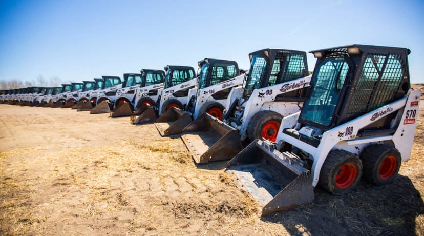 Fleet of Bobcat machines lined up